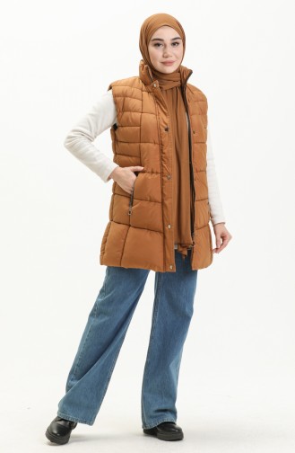 Gilet Matelassé à Capuche 9010-04 Tabac 9010-04