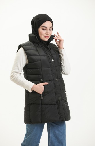 Gilet Matelassé à Capuche 9010-05 Noir 9010-05