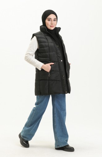 Gilet Matelassé à Capuche 9010-05 Noir 9010-05