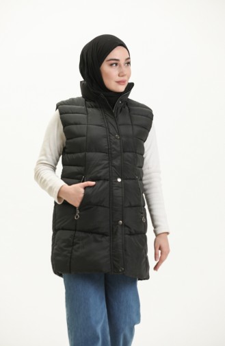 Gilet Matelassé à Capuche 9010-05 Noir 9010-05