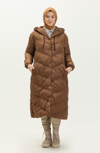 Manteau Matelassé Long 8002-03 Camel 8002-03