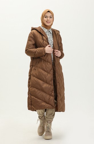 Manteau Matelassé Long 8002-03 Camel 8002-03