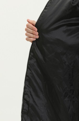 Hooded Long Puffer Jacket 8006-04 Black Saxe 8006-04
