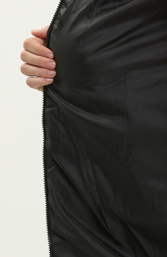 Hooded Long Puffer Jacket 8006-08 Black Powder 8006-08