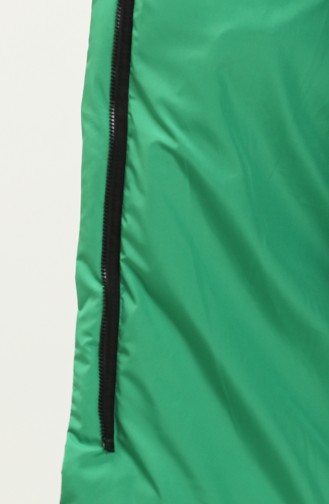 Hooded Puffer Coat 8007A-01 Black Emerald Green 8007A-01