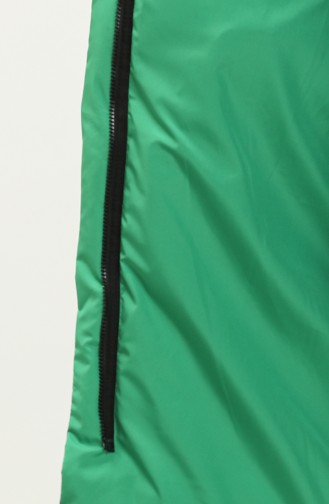 Puffercoat mit Kapuze 8007A-01 Schwarz-Smaragdgrün 8007A-01