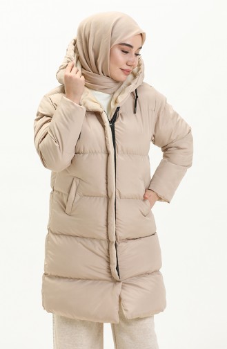 Manteau Matelassé à Capuche 8007-06 Beige 8007-06