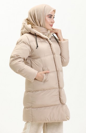 Manteau Matelassé à Capuche 8007-06 Beige 8007-06