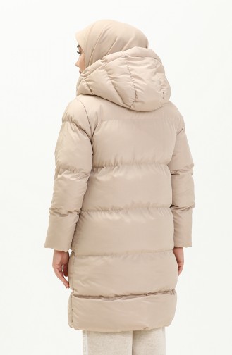 Hooded Puffer Coat 8007-06 Beige 8007-06