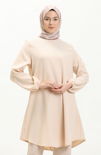 Elastic Sleeve Tunic 1825-06 Cream 1825-06