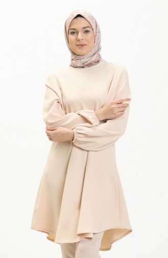 Elastic Sleeve Tunic 1825-06 Cream 1825-06