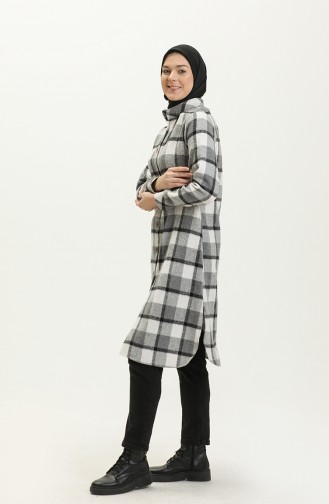 Plaid Tunic 1830-01 Gray 1830-01