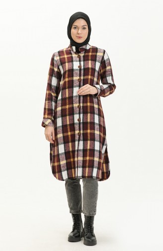 Plaid Tunic 1830d-01 Claret Red 1830D-01