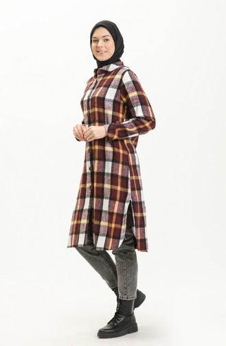 Plaid Tunic 1830d-01 Claret Red 1830D-01