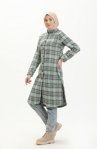 Plaid Tunic 1830E-01  Almond Green 1830E-01