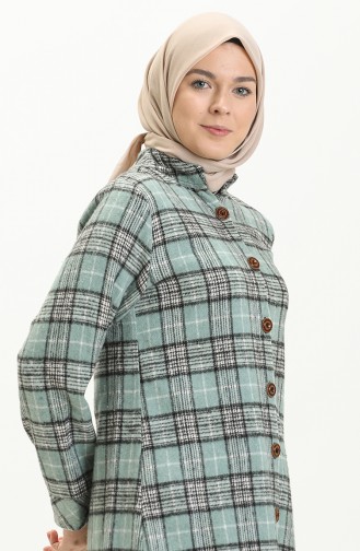 Plaid Tunic 1830E-01  Almond Green 1830E-01