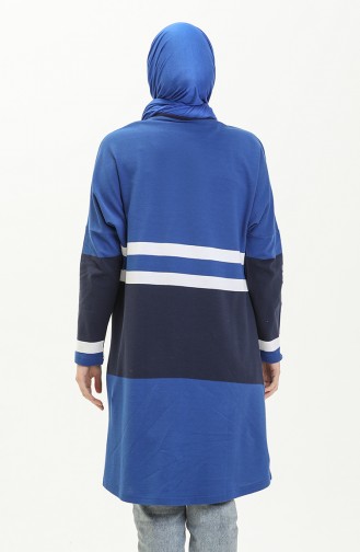 Bat Sleeve Striped Tunic 8558-01 Saxe 8558-01