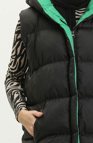 Two Color Puffer Vest 8004-05 Black Emerald Green 8004-05