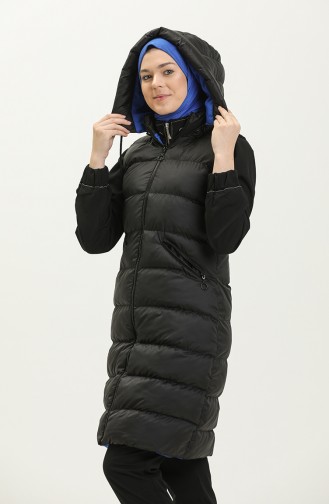 Long Puffer Vest 8005-07 Black Saxe 8005-07