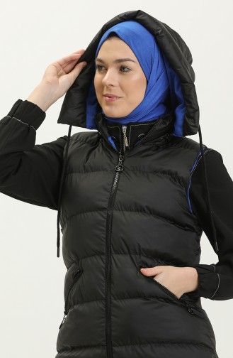 Long Puffer Vest 8005-07 Black Saxe 8005-07