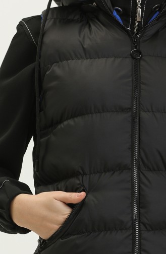 Long Puffer Vest 8005-07 Black Saxe 8005-07