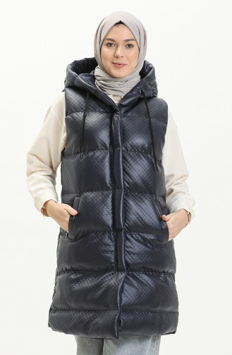 Gilet Matelassé a Capuche 8009-01 Bleu Marine 8009-01