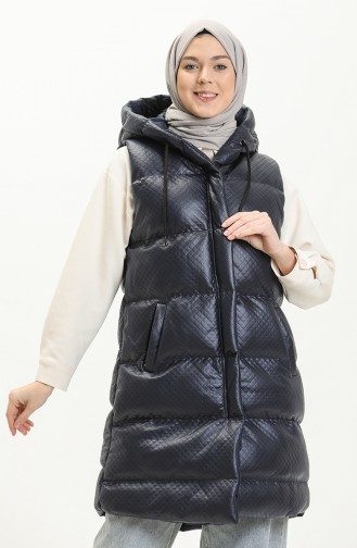 Gilet Matelassé a Capuche 8009-01 Bleu Marine 8009-01