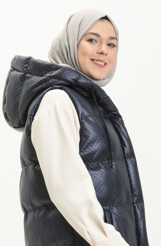 Gilet Matelassé a Capuche 8009-01 Bleu Marine 8009-01