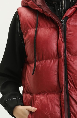 Kapüşonlu Şişme Yelek 8009-02 Bordo