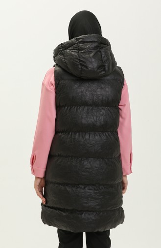 Gilet Matelassé à Capuche 8009-03 Noir 8009-03