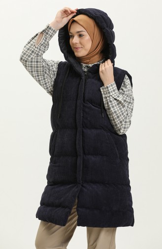 Hooded Corduroy Vest 8011-01 Dark Blue 8011-01