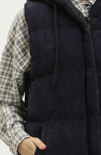 Hooded Corduroy Vest 8011-01 Dark Blue 8011-01