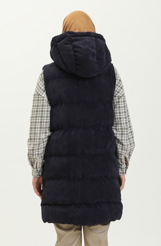 Hooded Corduroy Vest 8011-01 Dark Blue 8011-01
