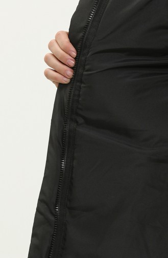 Gilet à Capuche en Velours 8011-04 Noir 8011-04