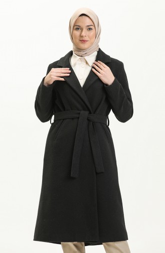 Manteau Cachet Ceinturé 1836-01 Noir 1836-01