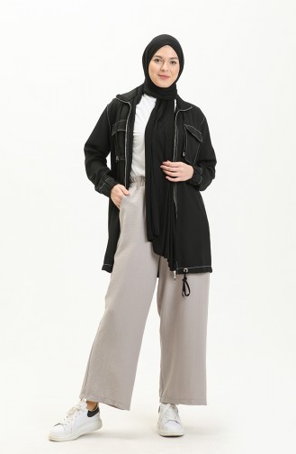 Oyya Pantalon Large à Taille Élastique 228439A-02 Gris 228439A-02