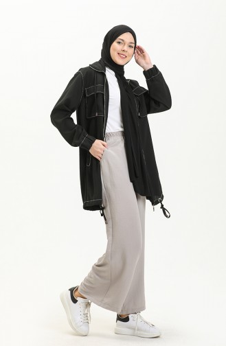 Oyya Pantalon Large à Taille Élastique 228439A-02 Gris 228439A-02