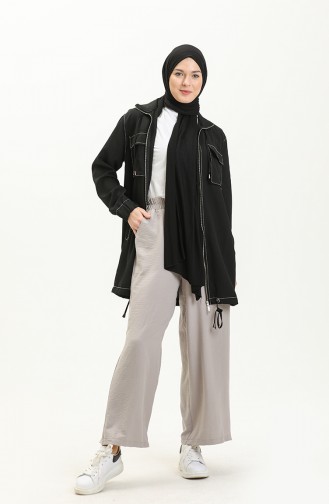 Oyya Pantalon Large à Taille Élastique 228439A-02 Gris 228439A-02