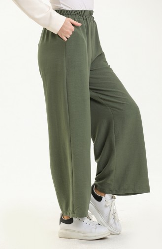 Oyya Pantalon Large à Taille Élastique 228439A-05 Khaki 228439A-05