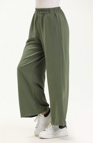 Oyya Pantalon Large à Taille Élastique 228439A-05 Khaki 228439A-05