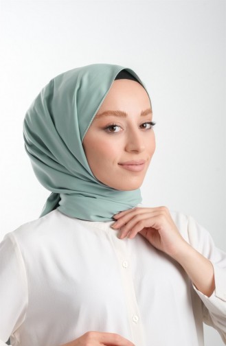 Mint Yeşili Düz Klasik Şal Medine İpeği Sade 202103 13