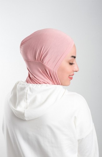 Pudra Pratik Hazır Geçmeli Tesettür Bone Sandy Kumaş Spor Hijab 2113 06