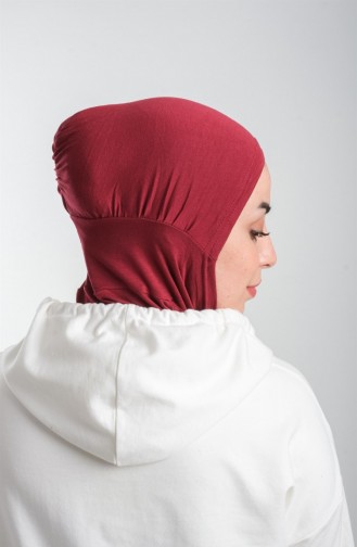 Bordo Pratik Hazır Geçmeli Tesettür Bone Sandy Kumaş Spor Hijab 2113 16