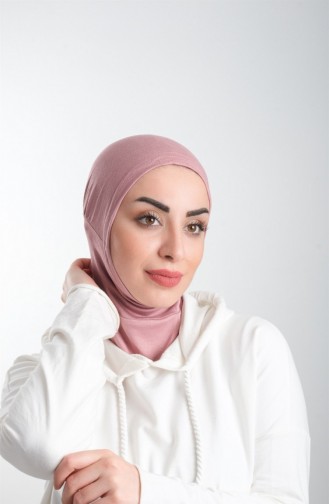 Gül Kurusu Pratik Hazır Geçmeli Tesettür Bone Sandy Kumaş Spor Hijab 2113 18