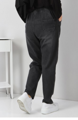 Elastic Waist Boyfriend Jeans Trousers Smoked 5998 12939