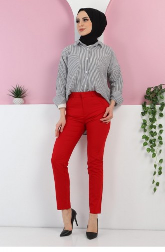 Dar Paça Pantolon Kırmızı 6023