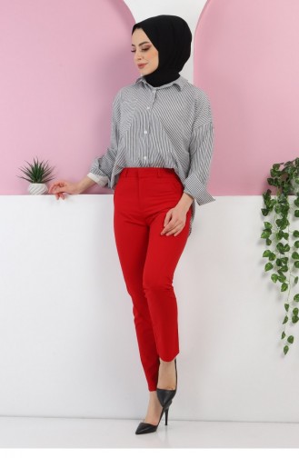 Dar Paça Pantolon Kırmızı 6023