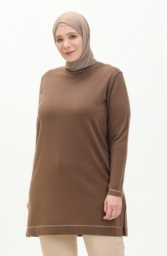 Plus Size Sweater 2033-01 Brown 2033-01