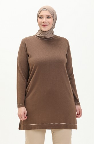 Plus Size Sweater 2033-01 Brown 2033-01
