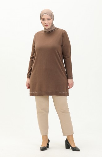 Plus Size Sweater 2033-01 Brown 2033-01